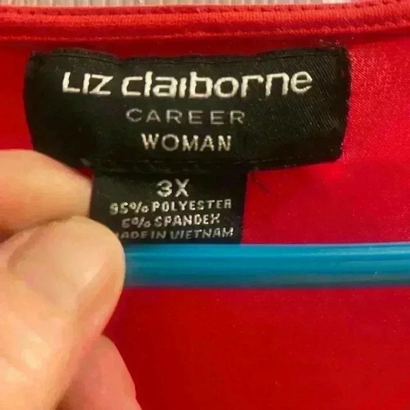 Liz Claiborne Career Woman long sleeve red top with embellishments women’s 3X - Picture 4 of 7